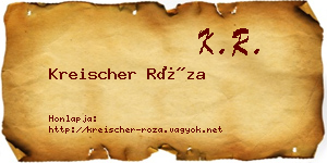 Kreischer Róza névjegykártya